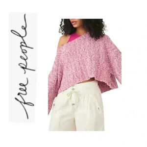 🆕 Free People Good Day Pullover Short Sleeve
Cropped Sweater Pink Rose🆕